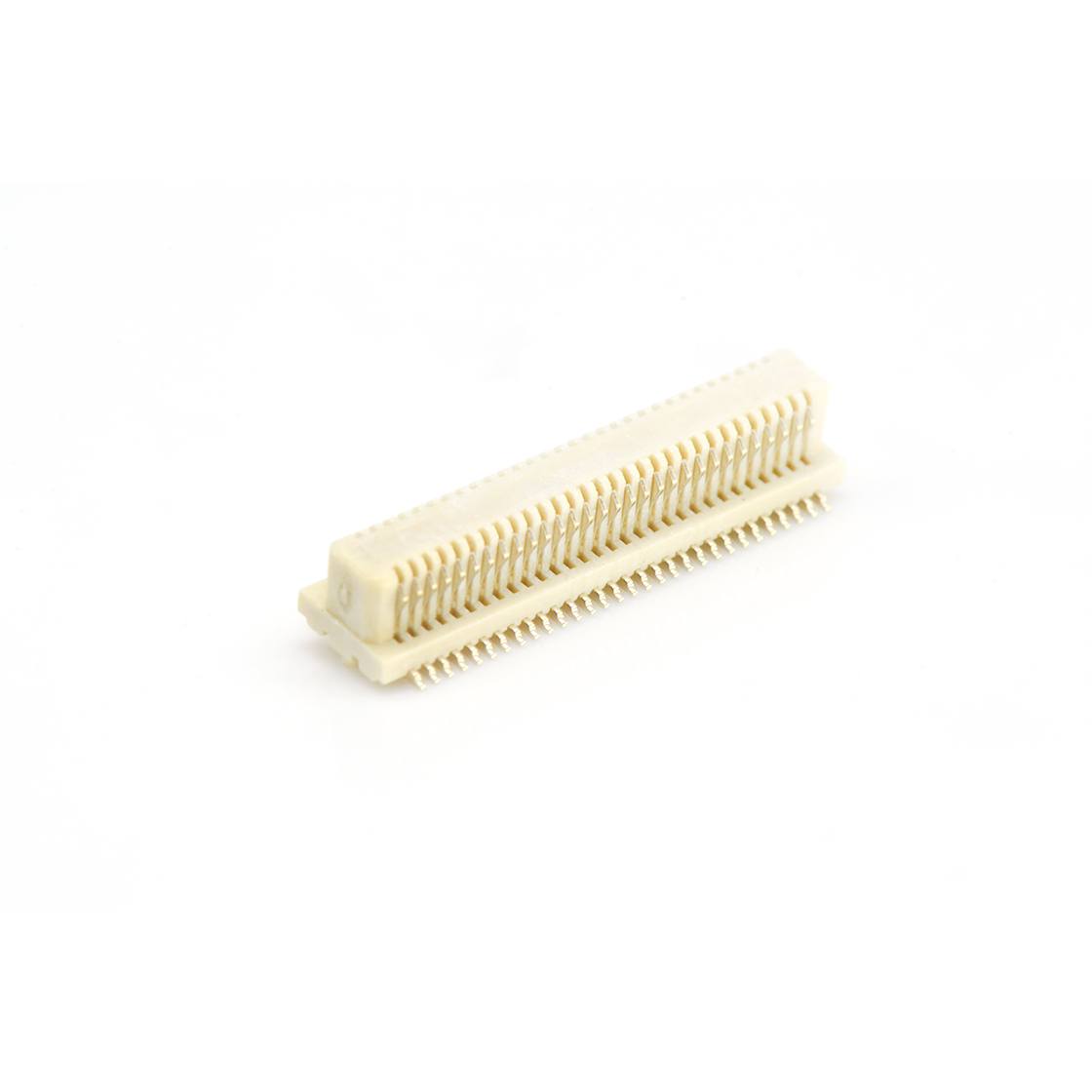 B0504板对板连接器Pitch 0.5 H3.3双排SMT型侧插公座 2*30Pin米黄色 镀全金G/F